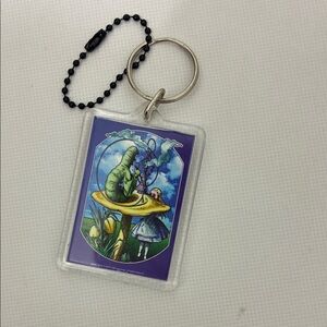 Colorful Caterpillar Alice in wonderland Keychain
